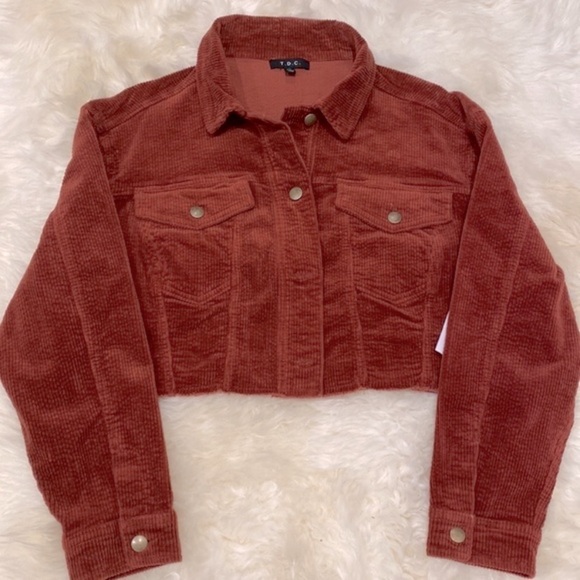 T.D.C. Topson Oversized Cropped Corduroy Jacket size Large - Picture 2 of 13